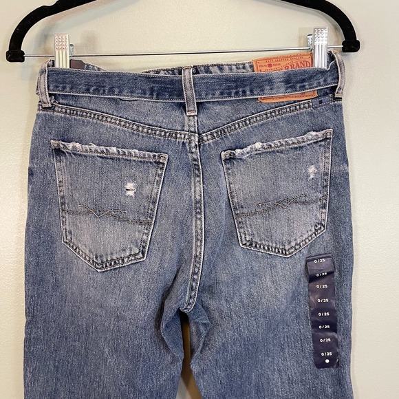 LUCKY BRAND Womens Blue Sienna Slim Patch Boyfriend Belted Bow Jeans Size 25 NWT - Picture 8 of 9